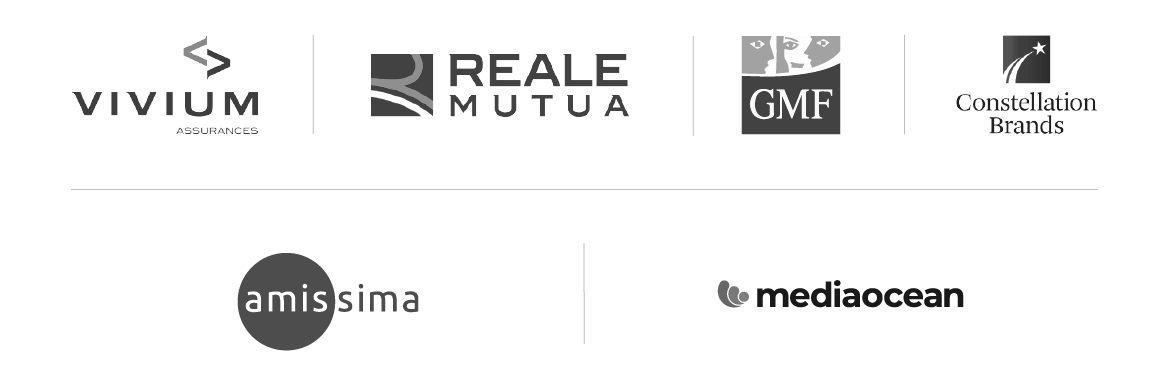 A list of our clients: Vivium, Tata Steel, Reale Mutua, GMF and Constellation Brands